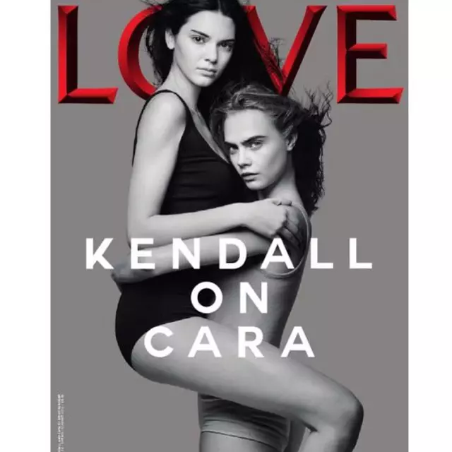 @caradelevingne: Kendall Jenner & Cara Delevingne pe coperta Love.