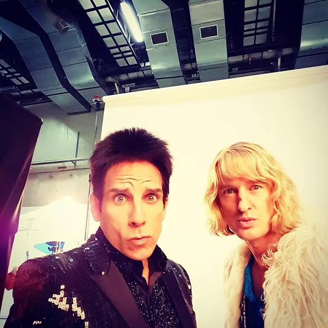 Ben Stiller si Owen Wilson in timpul filmarilor pentru Zoolander 2