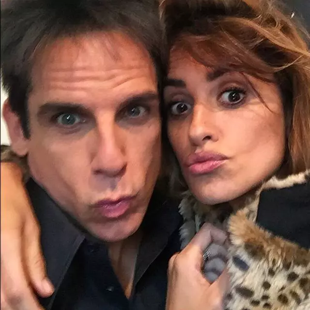 Ben Stiller si Penelope Cruz in timpul filmarilor pentru Zoolander 2