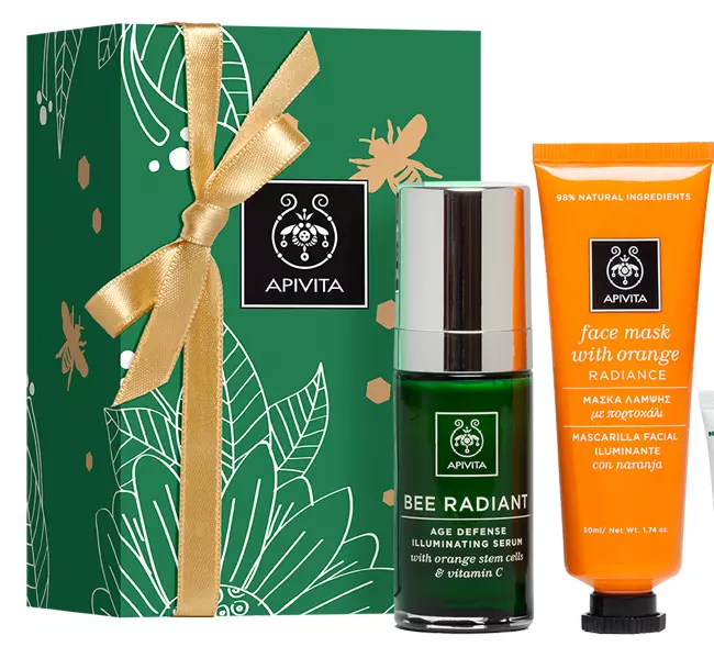 Set pentru luminozitatea tenului, ser și mască, Apivita, Bee Radiant My Dear, 229,98 lei