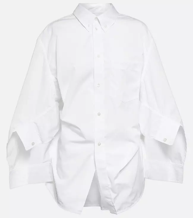 Cămașă din amestec de bumbac, Balenciaga, 1.100 euro, www.mytheresa.com