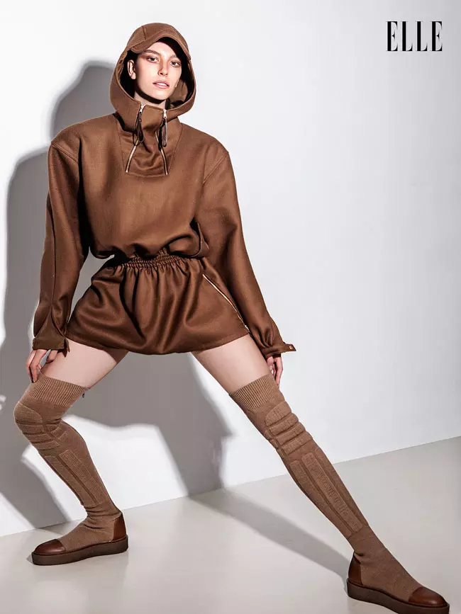 Max Mara - Rochie din stofă de lână și cizme din material textil și piele, Max Mara, magazinul Max Mara
