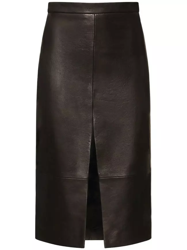 Fustă din piele, Khaite, 13.173 lei, www.luisaviaroma.com