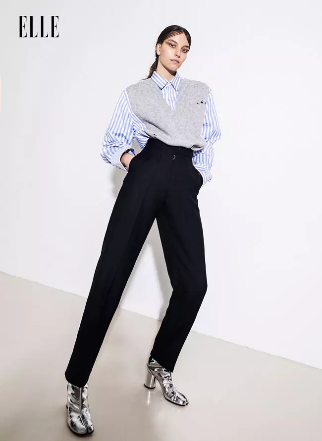 Maison Margiela - Vestă cu cămașă din lână și bumbac, pantaloni din stofă de lână și botine din piele, Maison Margiela, magazinul Entrance