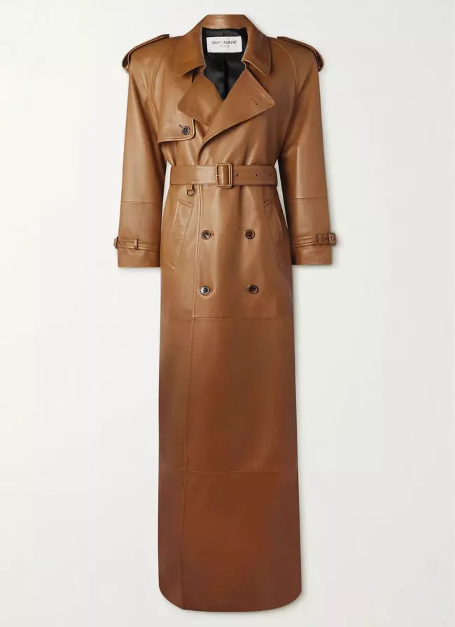 Palton din piele, Saint Laurent, 49.653 lei, www.net-a-porter.com