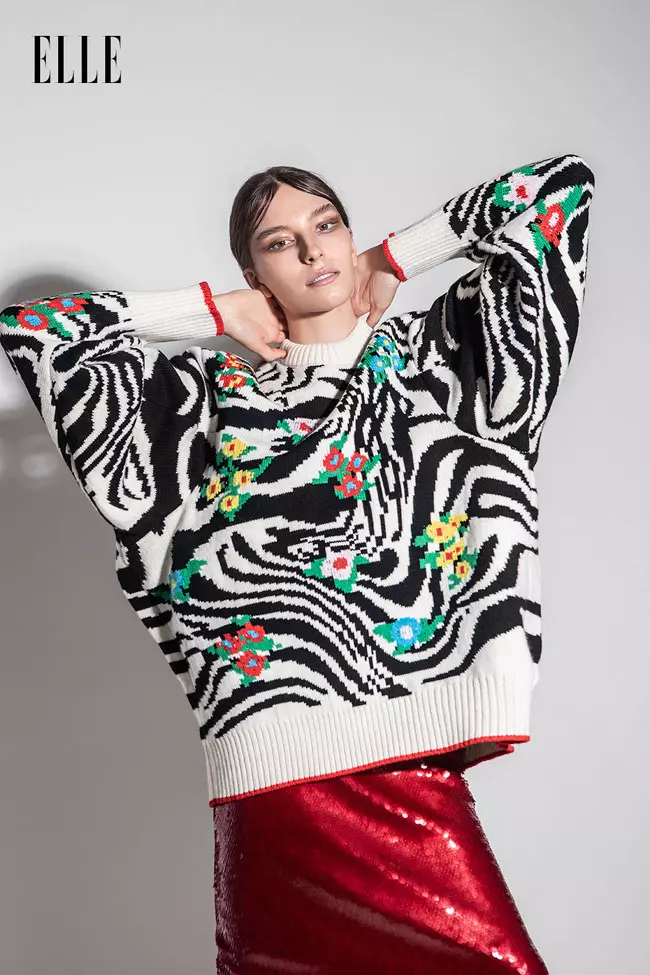 Philosophy di Lorenzo Serafini - Pulover din lână și fustă din poliester cu paiete, Philosophy di Lorenzo Serafini, magazinul Distinto Couture