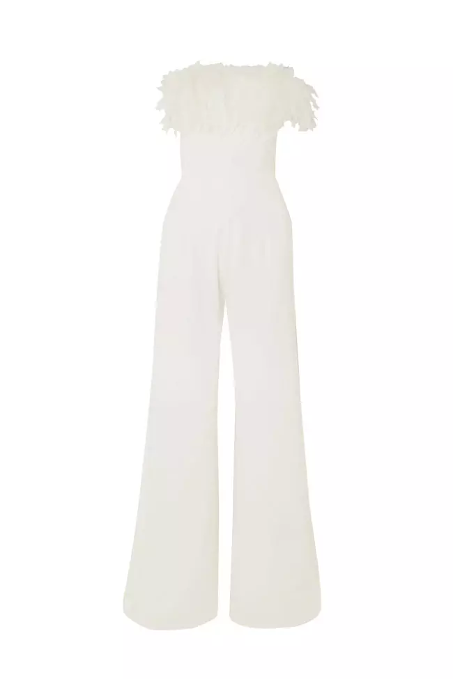 Salopetă din lână și bumbac, cu aplicații de pene, 16Arlington, 5.600 lei, www.net-a-porter.com