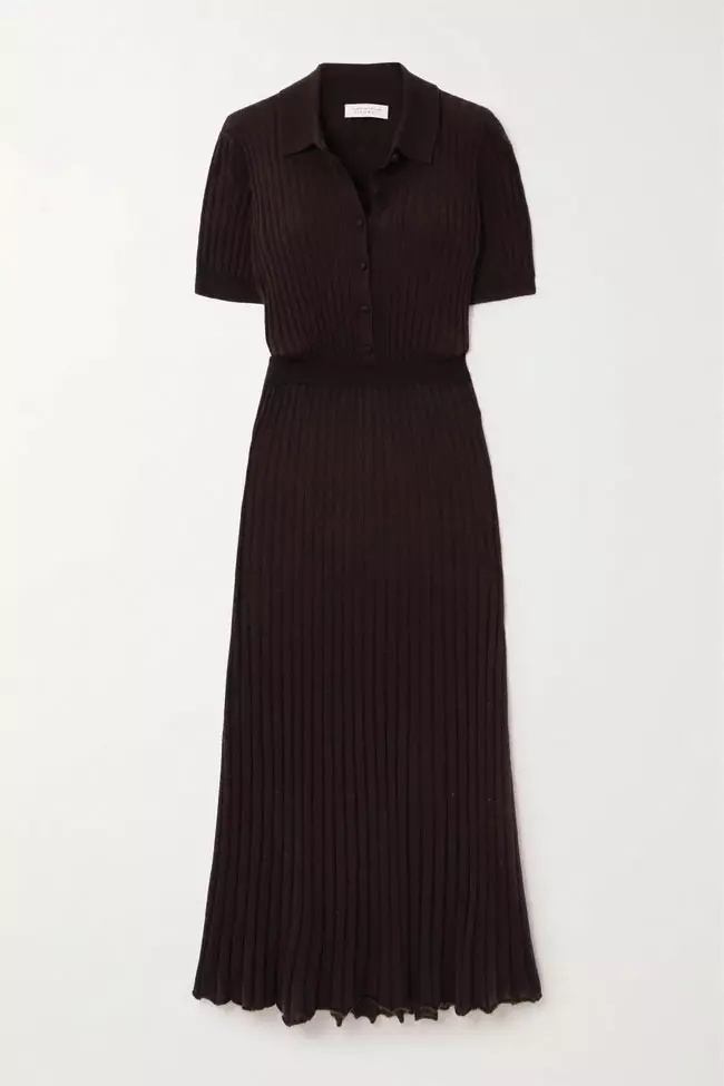 Rochie din amestec de cașmir și mătase, Gabriela Hearst, 7.602 lei, www.net-a-porter.com