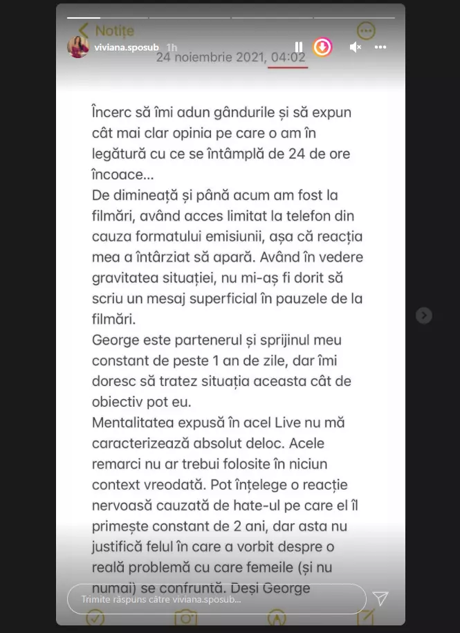 Viviana Sposub reacție