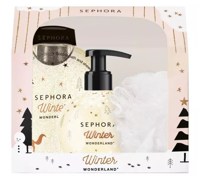 Set, gel de duș, burete de duș, săpun de mâini, Sephora, Wonderland Gift, 69 lei