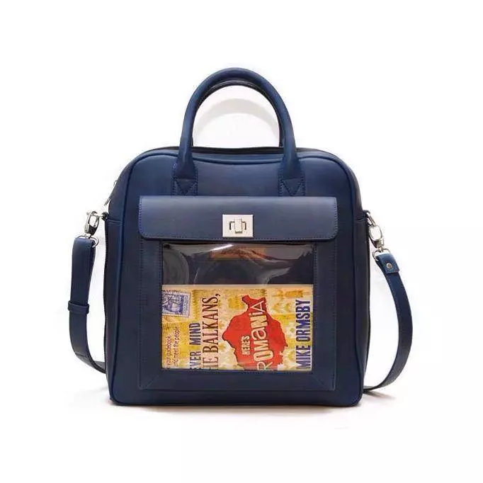 Bookletta Maxi Navy blue, piele naturala, carte cadou, 550 RON 