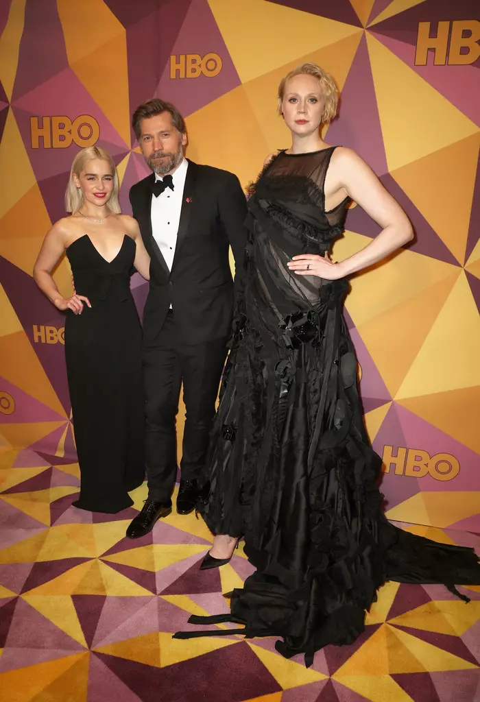 Emilia Clarke, Nikolaj Coster Waldau si Gwendoline Christie la HBO's Official Golden Globe Awards After Party