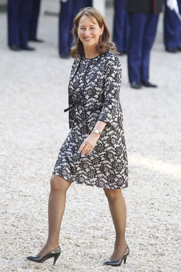 Ségolene Royal, fostă Primă Doamnă, în 2015, la un dineu dat în onoarea Regelui Felipe al VI-lea al Spaniei și a Reginei Letizia.