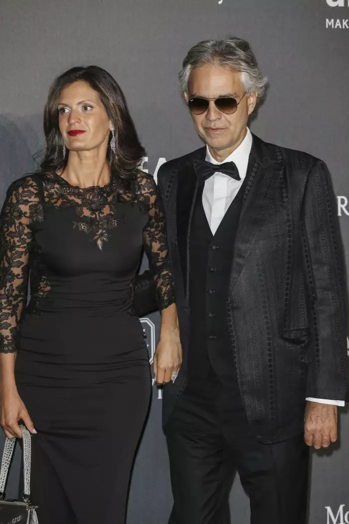 Andrea Bocelli, împreună cu soția lui, Veronica Berti