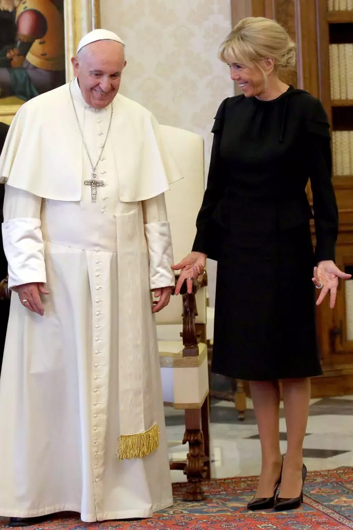 Brigitte Macron și Papa Francisc