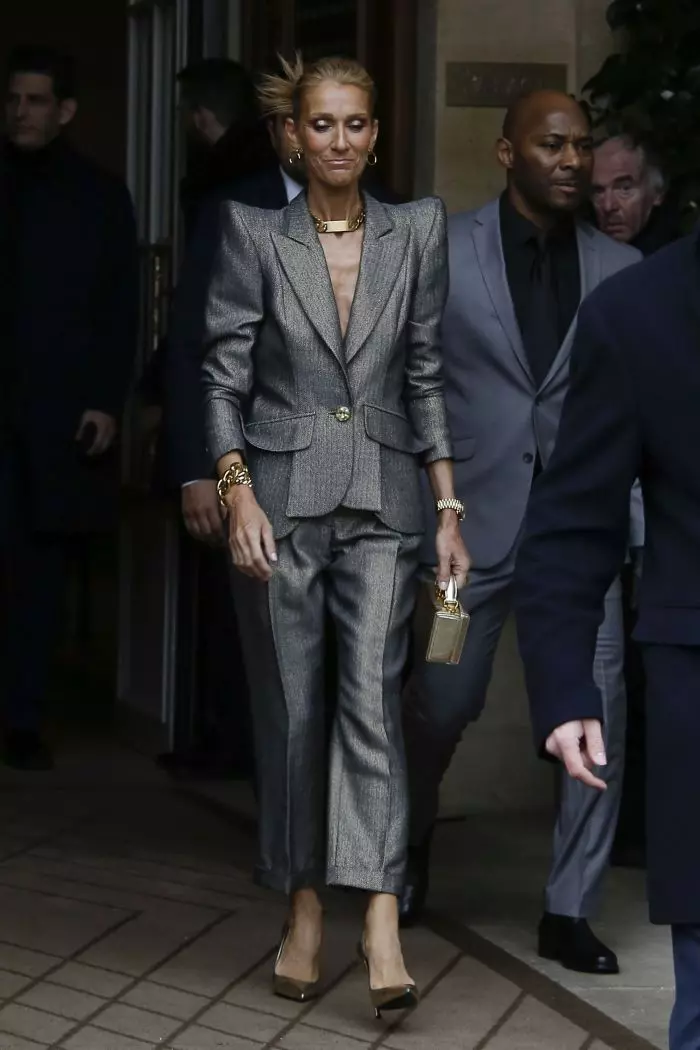 Celine Dion leaving her hotel during the Fashion week 2019 in Paris