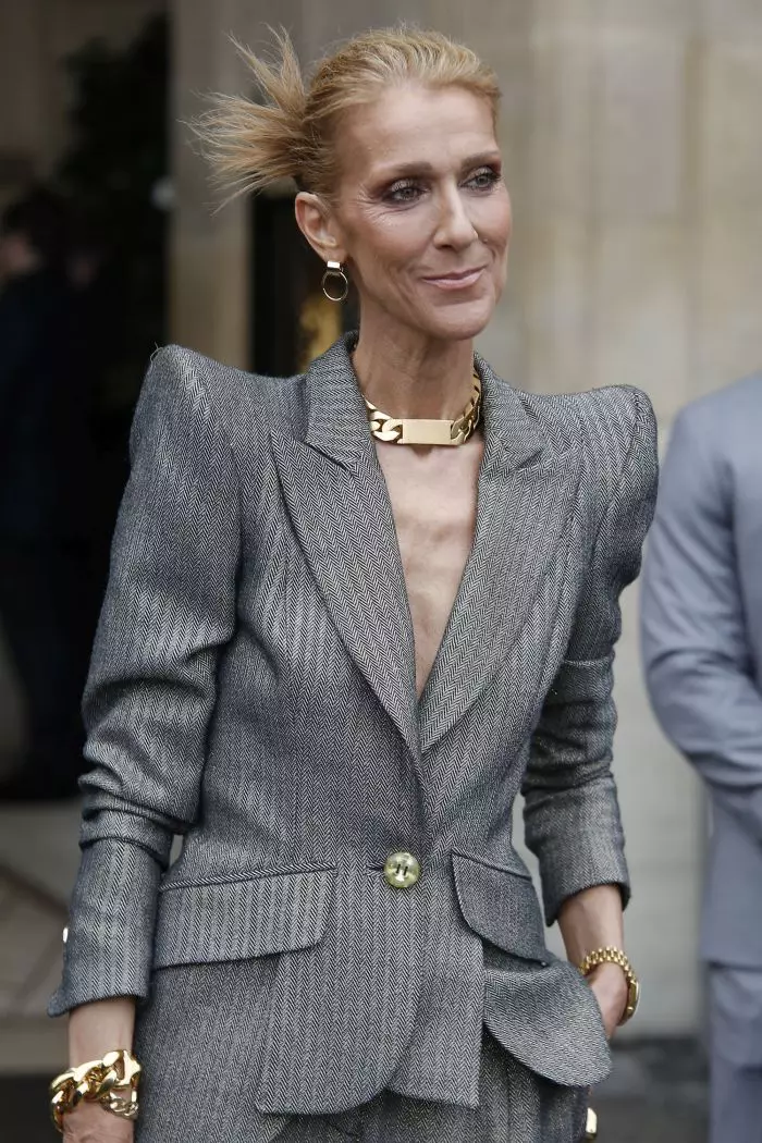Celine Dion leaving her hotel during the Fashion week 2019 in Paris