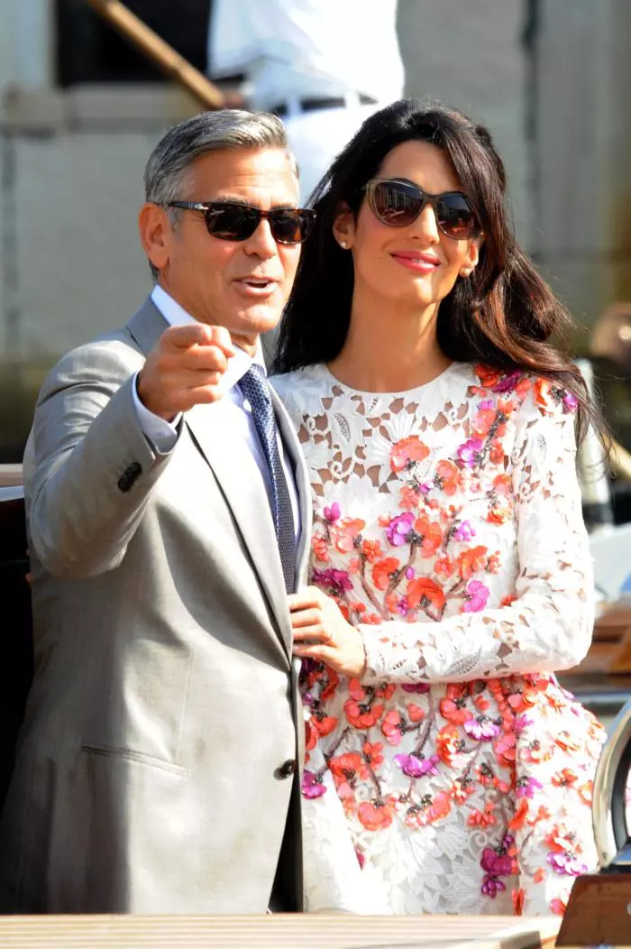 George Clooney și Amal, în ziua nunții lor.