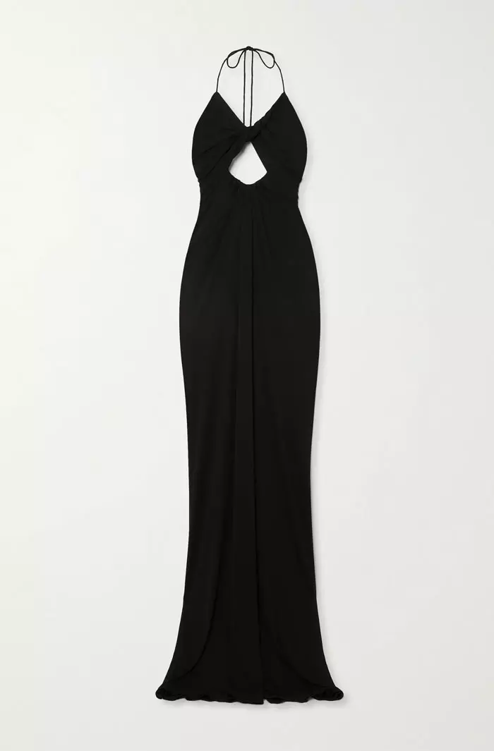 Rochie din catifea de mătase, Saint Laurent, 21.300 lei, magazinul Mengotti