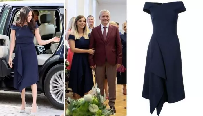 Irina Tănase, iubita lui Liviu Dragnea, s-a inspirat de la Meghan Markle. Rochia, un Roland Mouret, costă 1350 de lire sterline.