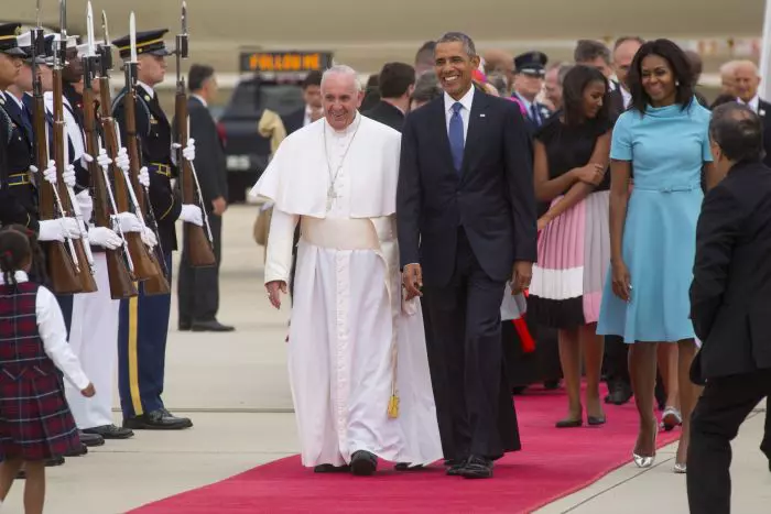 Familia Obama la întâlnirea cu Papa Francisc