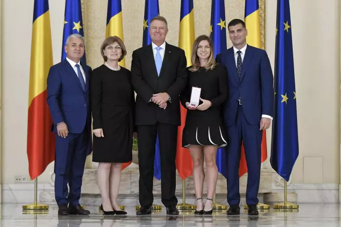 Stere si Tania Halep, presedintele Klaus Iohannis, Simona Halep si Toni Iuruc