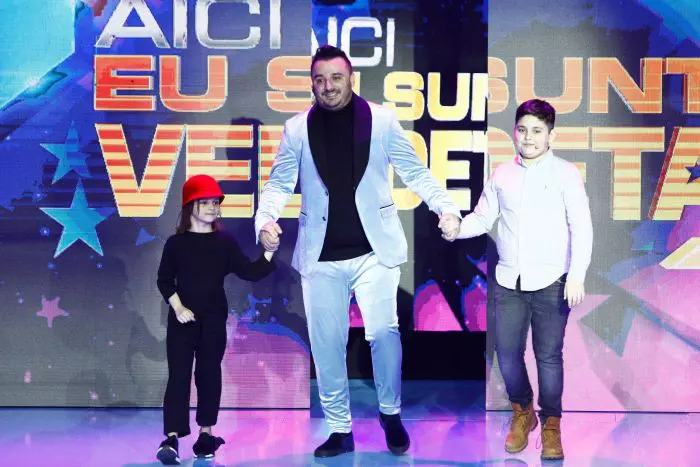 Liviu Guță și cei doi copii