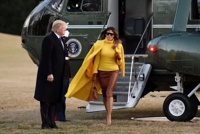 Melania Trump a eclipsat într-o ţinută galbenă
