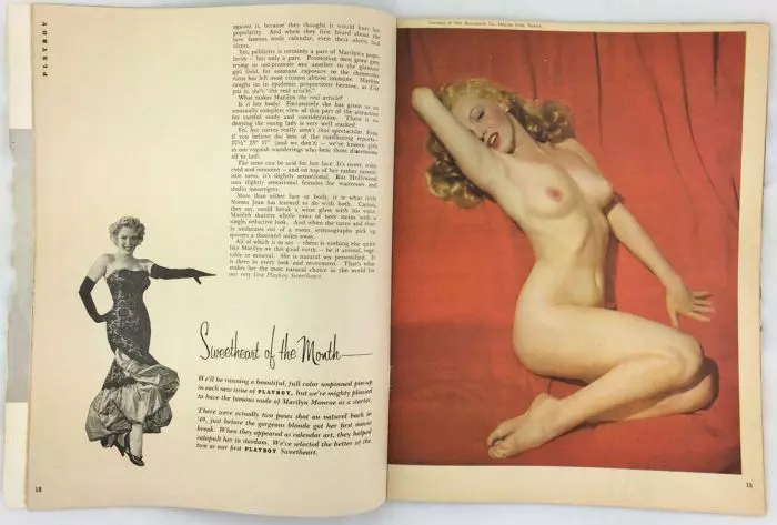 Marilyn Monroe în primul număr Playboy, în 1953
