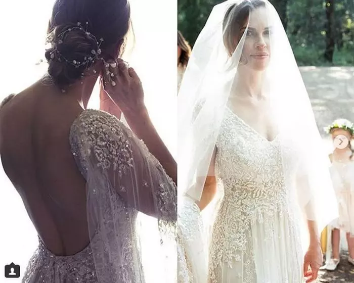 Hilary a purtat o superbă creație Ellie Saab Couture.