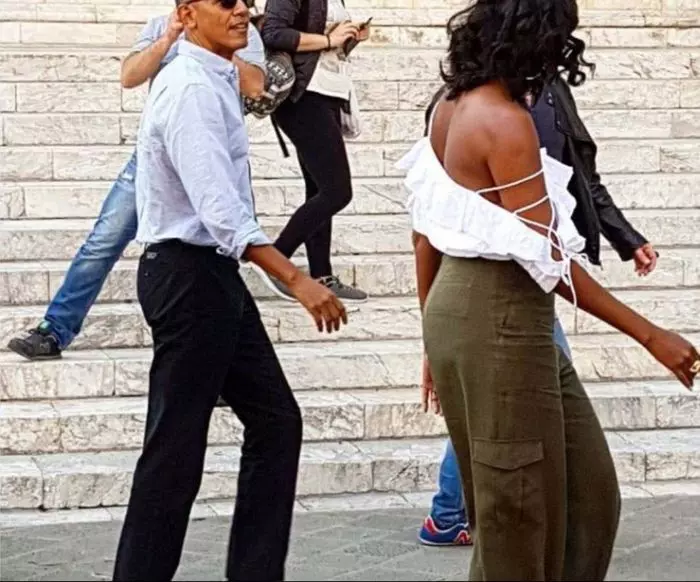 Prima Doamnă a atras atenția tuturor la sosirea în Sienna (Toscana).