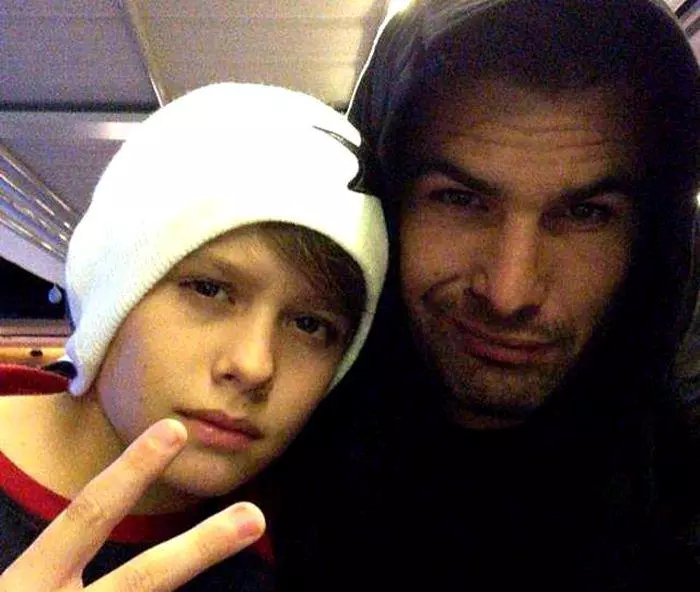 Adrian Mutu si fiul sau, Mario