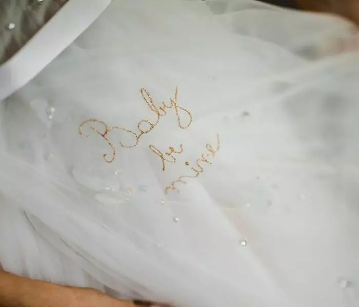 Mesajele de pe rochia de mireasă a Andreei Bălan