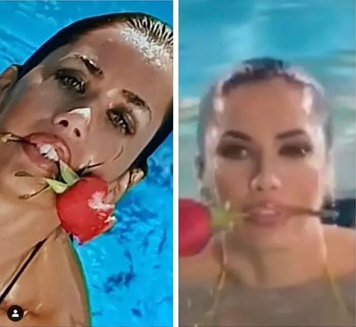 Oana, în 2004, în Numai iubirea (stânga) și în 2019, în Sacrificiul