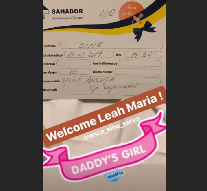 Anca Serea mama a sasea oara