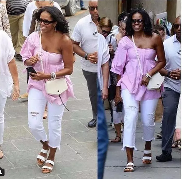 Cine ar fi crezut că fosta Primă Doamnă poartă jeanși rupți?