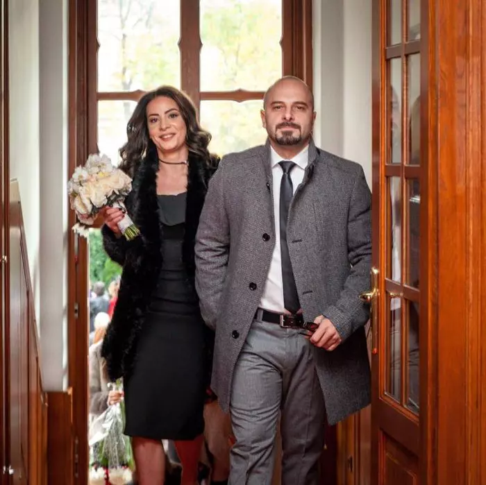 Uzzi și Floriana în ziua căsătoriei, în 2016