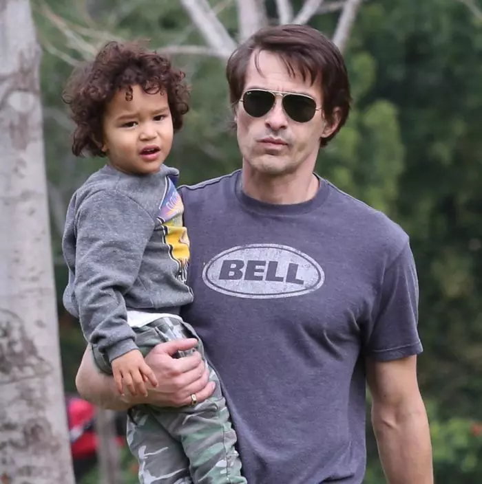 Olivier Martinez și Maceo (3), fiul său și al lui Halle