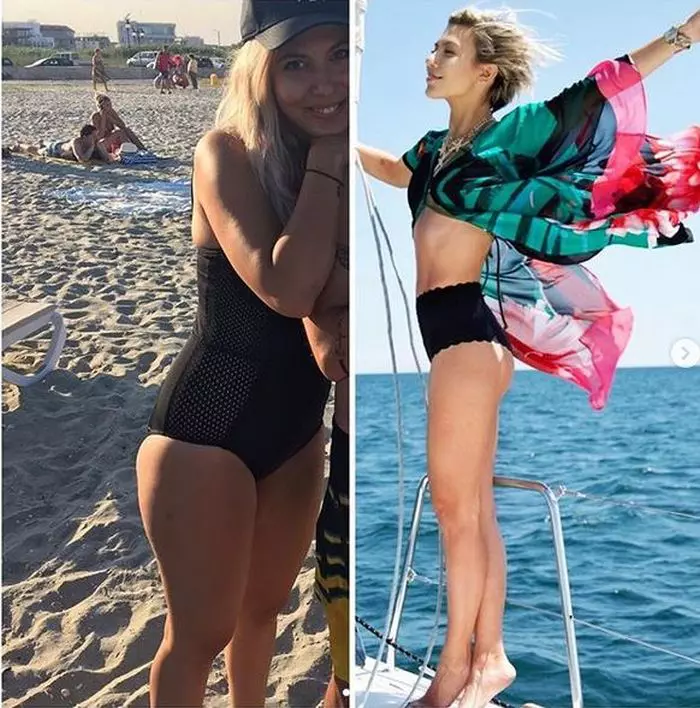 Sore, înainte și după ce a reușit să slăbească