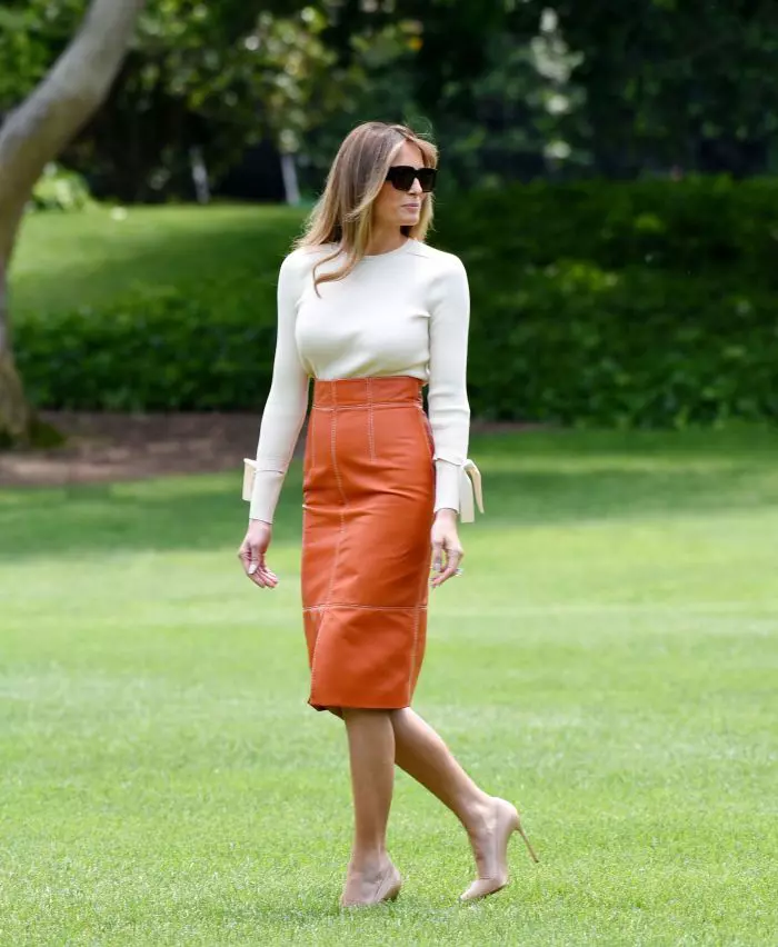 Melania Trump la Casa Albă, înainte de a pleca în trurul prezidențial