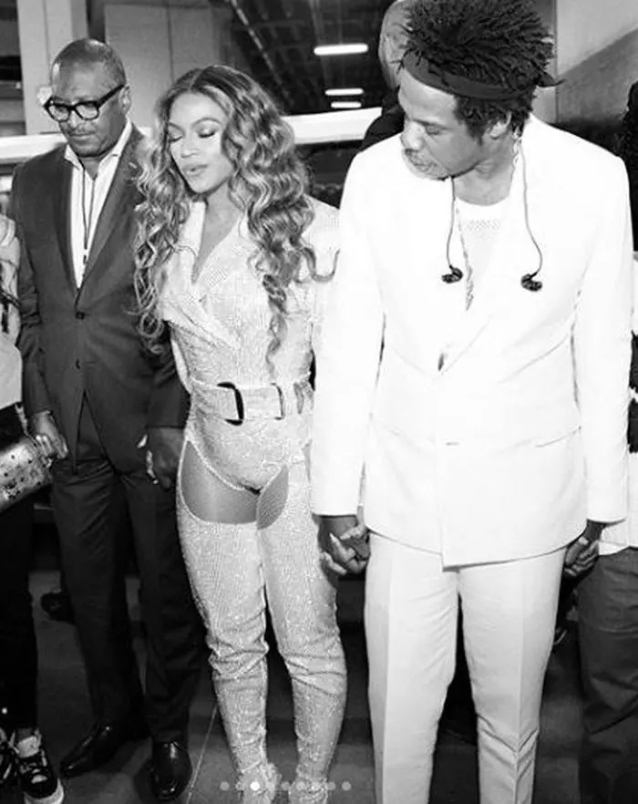 Beyonce, alături de tatălși soțul ei