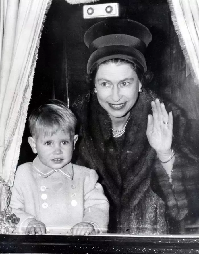 Queen Elizabeth II traveling with Prince Edward