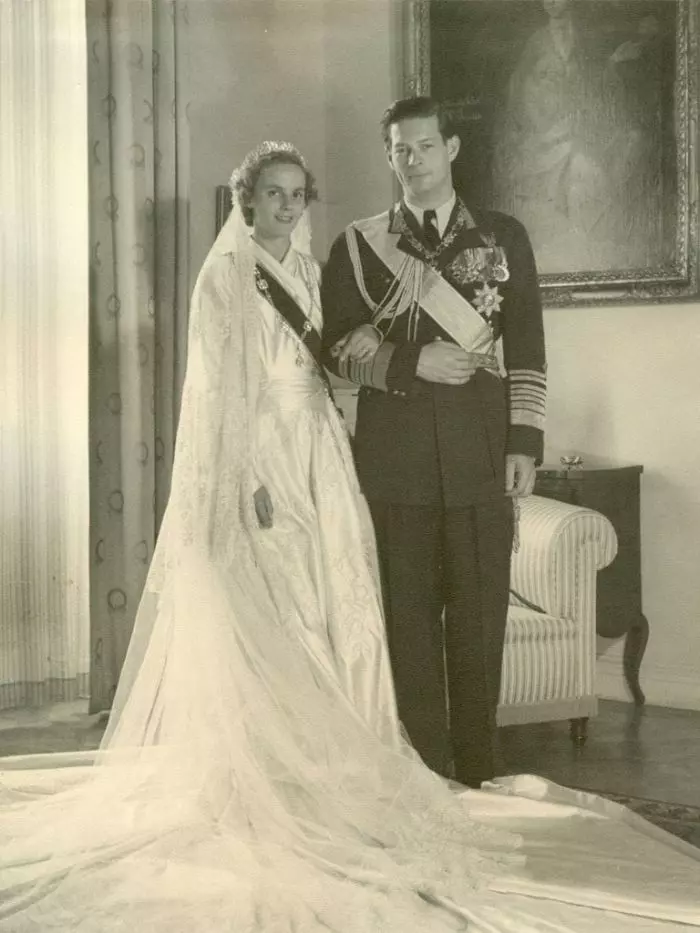 Regele Mihai și Regina Ana la nuntă, în 1948