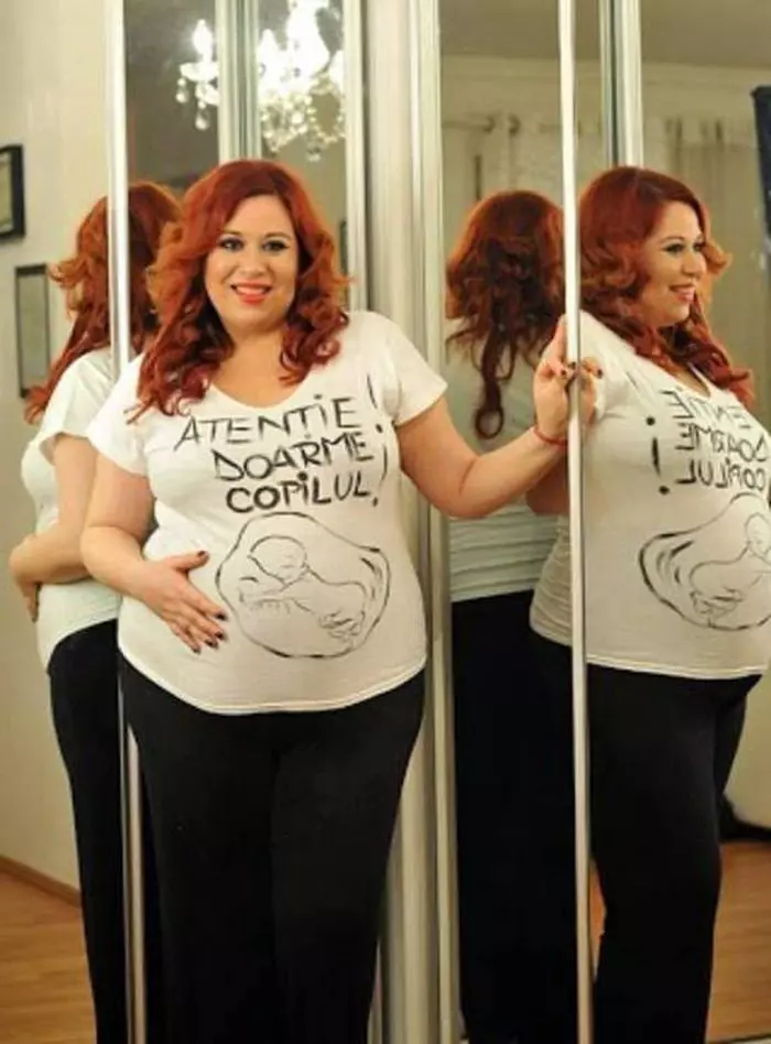 Oana Roman când era însărcinată cu Isabela