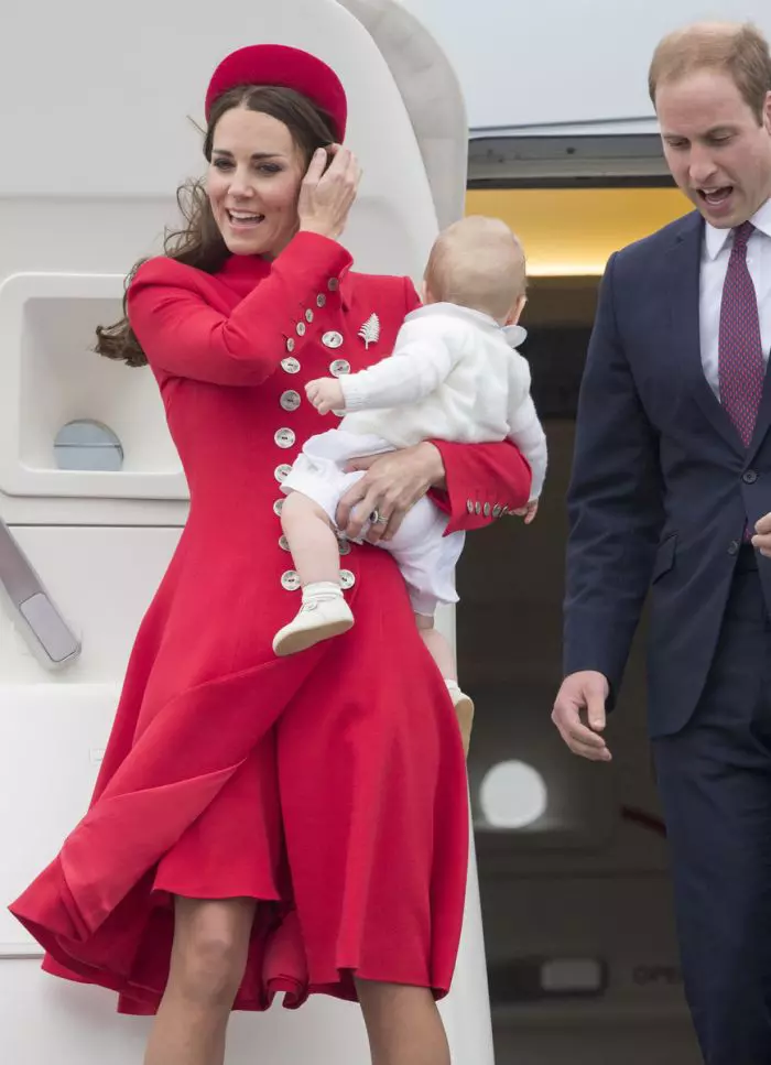 În Noua Zeelandă, în 2014, cu Prințul George.