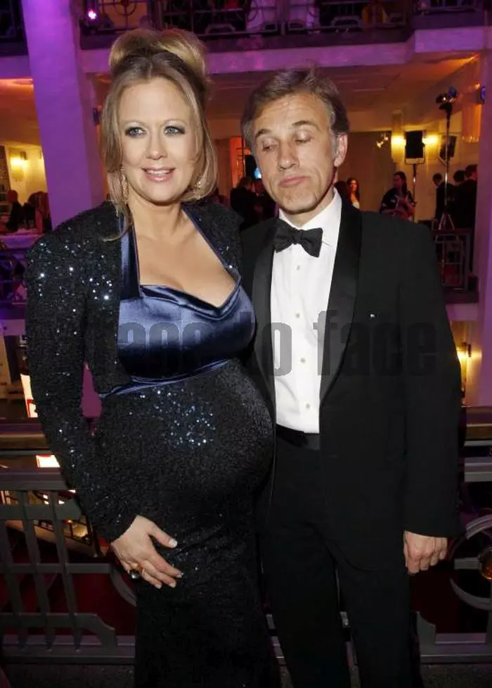 Barbara Schoeneberger, pregnant si Christoph Waltz