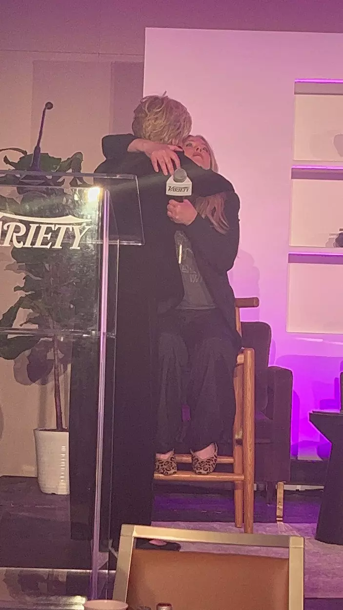 An Unrecognizable Christina Applegate on stage as Recipient of Variety Fest 2023 Award