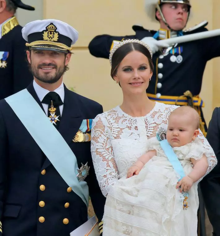 Carl Philip și Sofia, la botezul Prințului Alexander