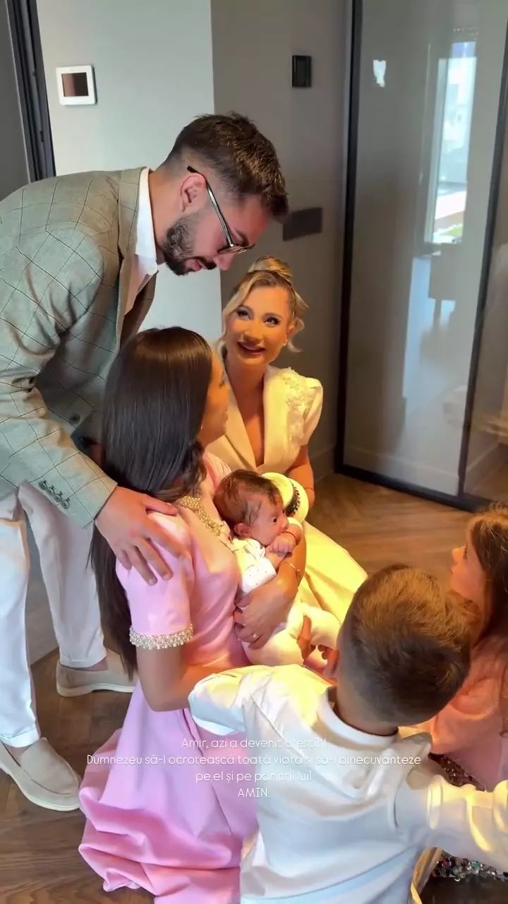 Georgiana Lobonț, copiii ei, Irina și Edi, Claudia Puican, Armin Nicoară și fiul lor, Amir Efrem (1)