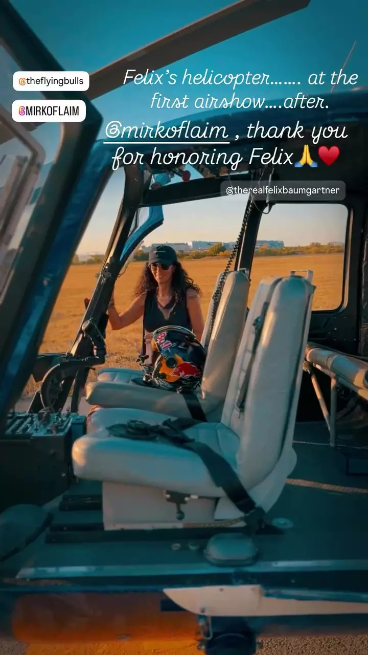Mihaela Rădulescu în elicopterul lui Felix Baumgartner după moartea lui (1)
